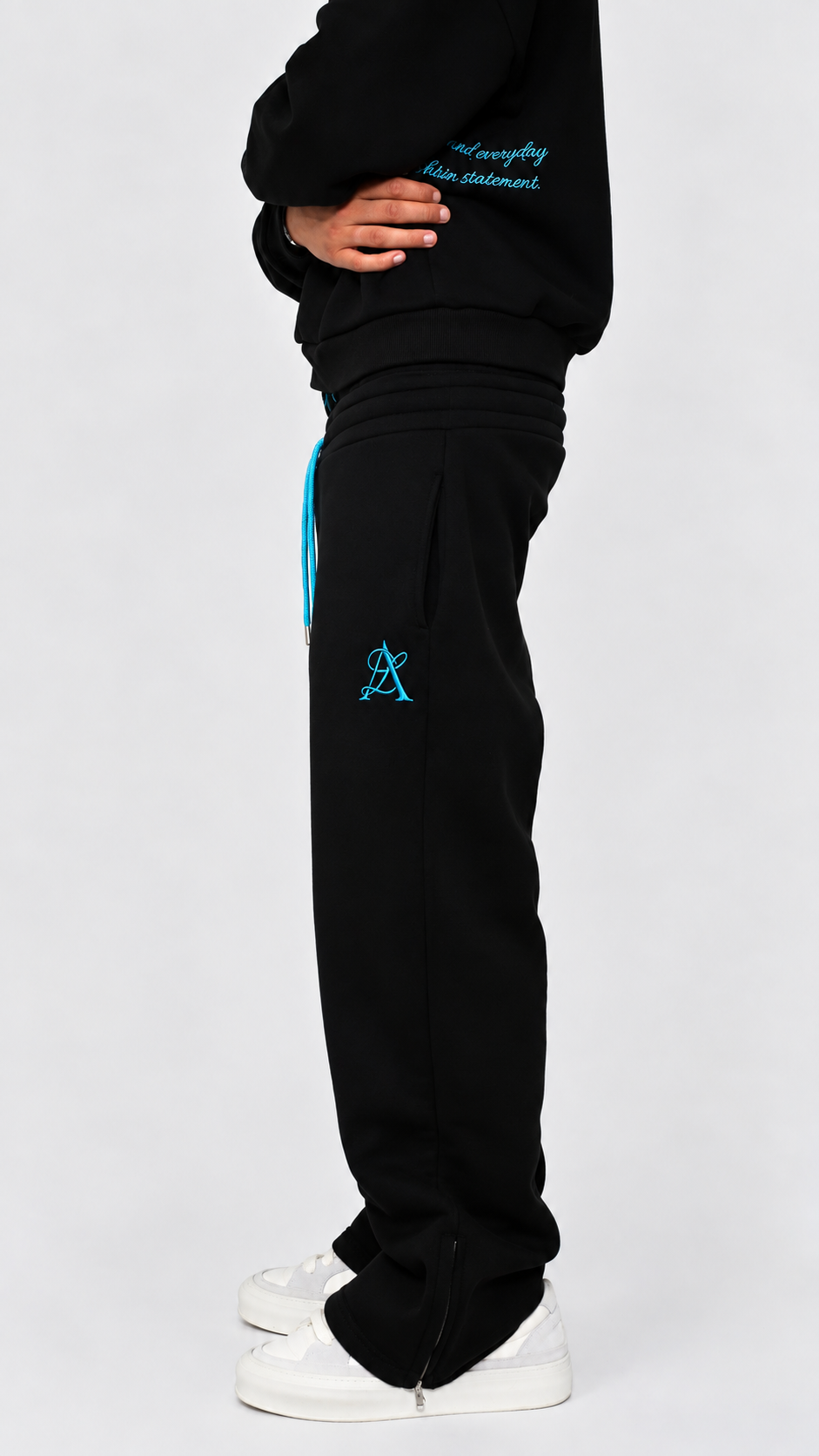 NERO CELESTE DOUBLE WAIST PANTS
