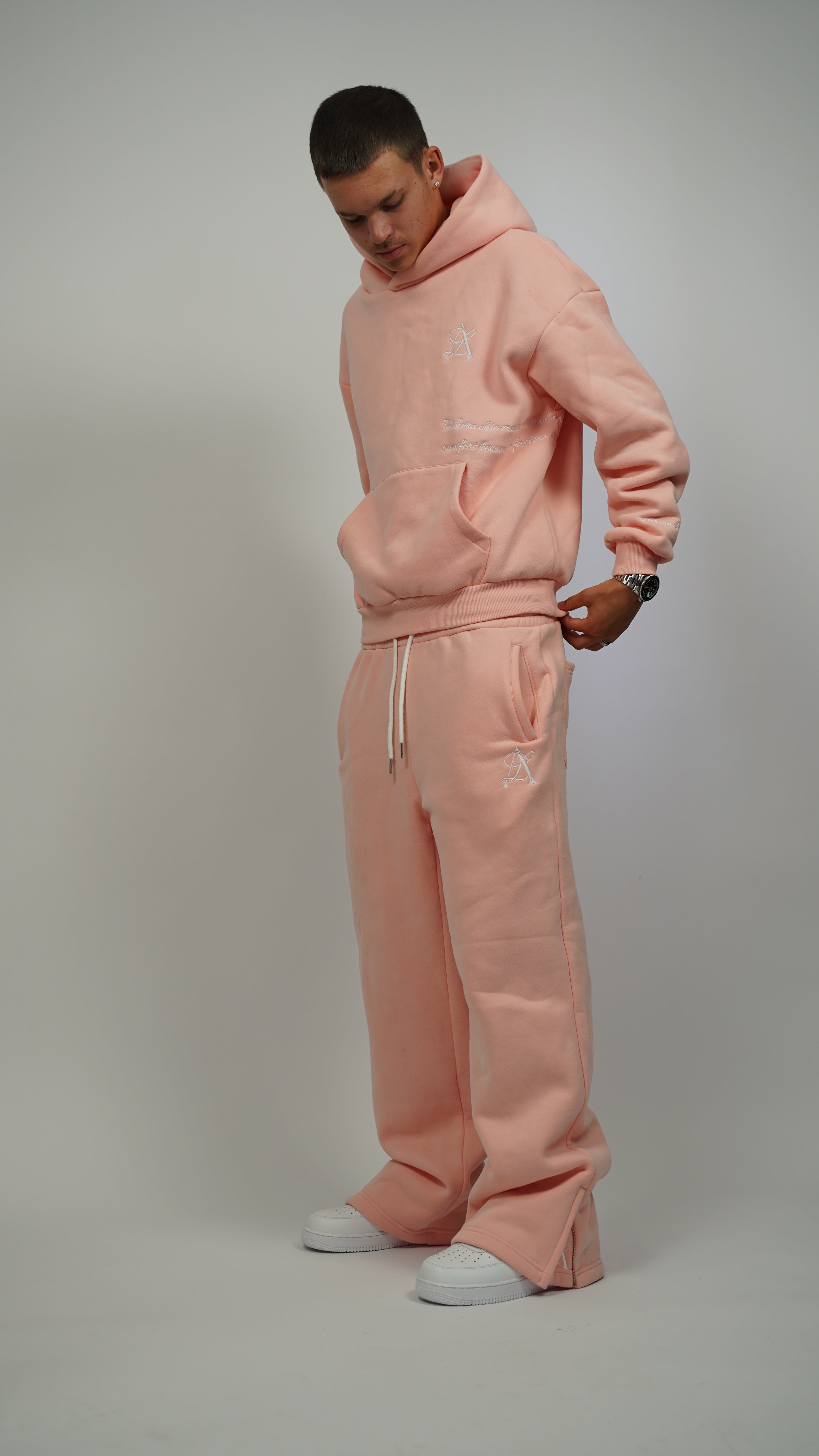 HOODIE & WIDE-LEG PANTS SET ROSA