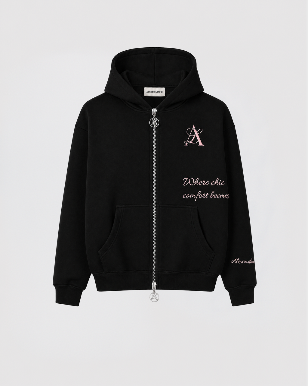 Alexander Lorenzi Signature 26 Zip Hoodie Black Rosa streetwear