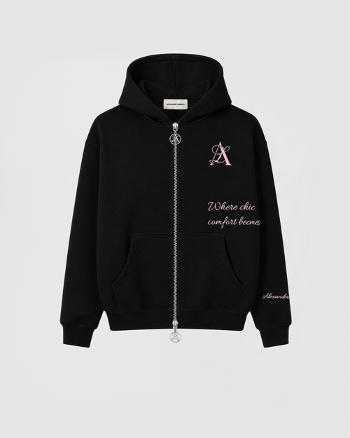Alexander Lorenzi Signature 26 Zip Hoodie Black Rosa streetwear