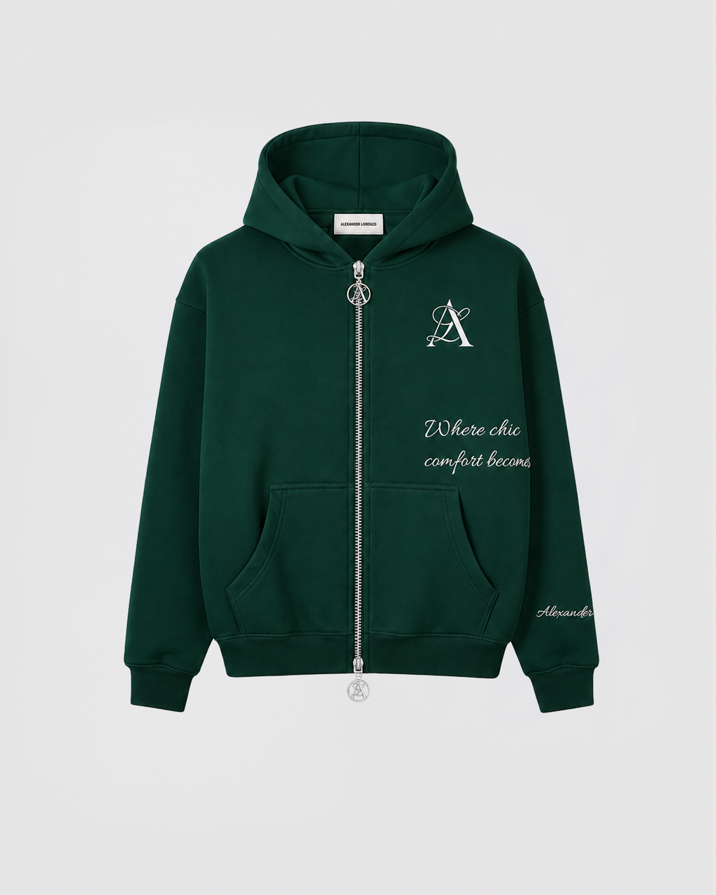 Alexander Lorenzi Signature 26 Zip Hoodie Pine Green unisex