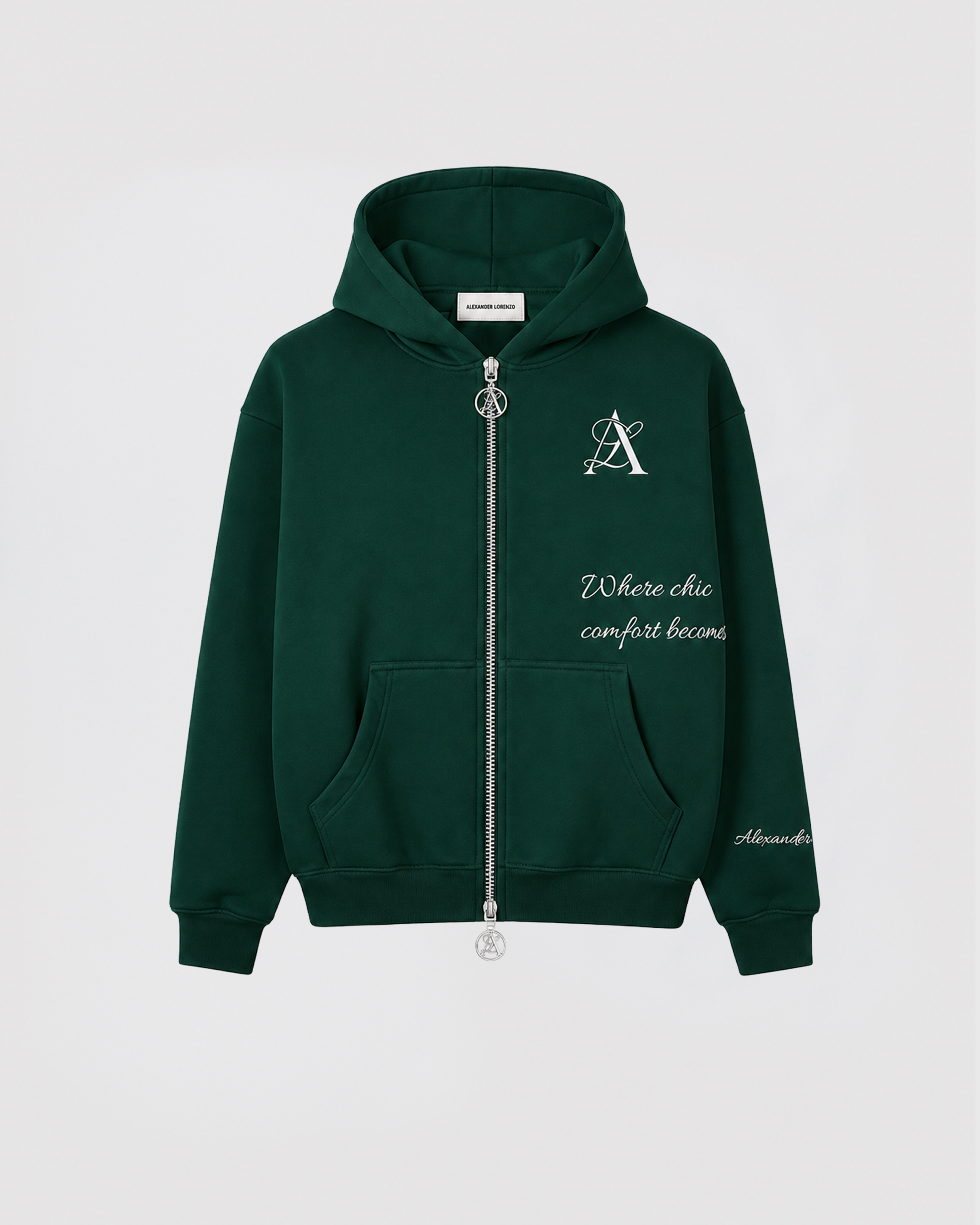Alexander Lorenzi Signature 26 Zip Hoodie Pine Green unisex