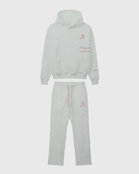 HOODIE & WIDE-LEG PANTS SET GREY ROSA