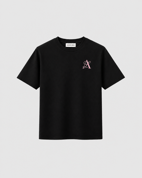 Alexander Lorenzi Signature 26 T-Shirt Black Rosa unisex 280gsm streetwear