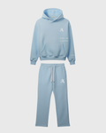 HOODIE & WIDE-LEG PANTS SET BABY BLUE