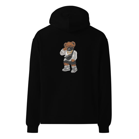 STREETWISE OVERSIZED TED HOODIE - BLACK