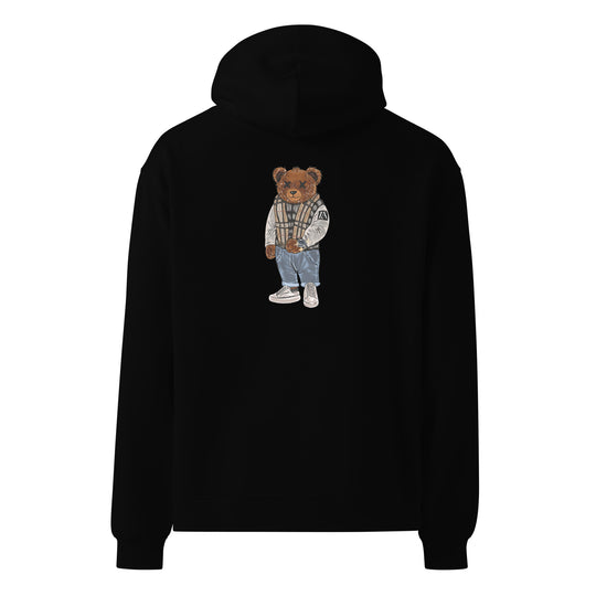 AL DESIGNER TED OVERSIZED HOODIE - BLACK